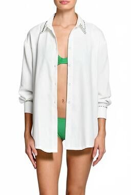 NEW ENCANTADORE marue shirt in ivory green